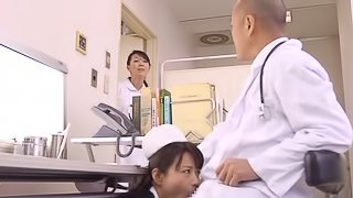 Mature nurse Eriko Miura is giving a blowjob