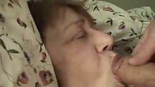 Drunk mother-in-lwa gives me some head and takes facial