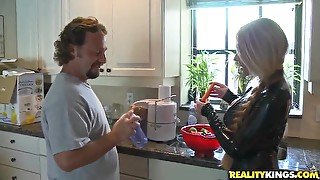 Very hot sex in the kitchen by crazy lovely couple