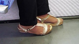 Asian granny hot nylon feet and long toenails 01