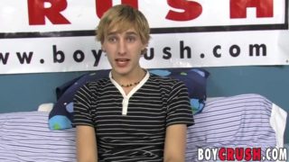 Blond twink dildo fucking himself during solo masturbation