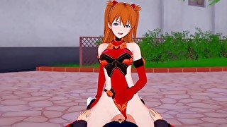 Asuka cowgirl : Neon Genesis Evangelion hentai parody