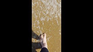 Public Feet Display at the Beach, Watch my Toes get Dirty- Fetish Video Foot Lovers