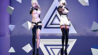 [MMD] Dreamcatcher - Odd Eye Hot Striptease NierAutomata A2 2B 4K 60FPS