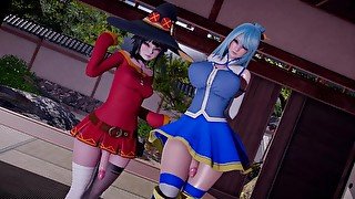 [Futanari Hentai] Futas Aqua and Megumin Fucking Each Other