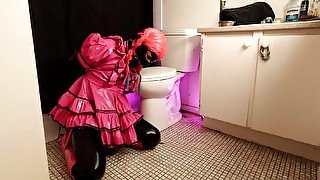 Sissy Maids Bathroom Armbinder Self Bondage