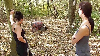 Long session in woods with grandpa pet slave - long version