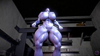 Widowmaker Works Out (Muscle Growth Animation)