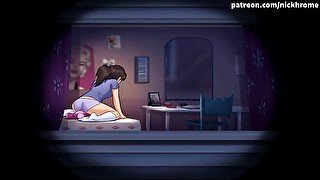 German cartoon part 142 - cute teen masturbate pussy in room