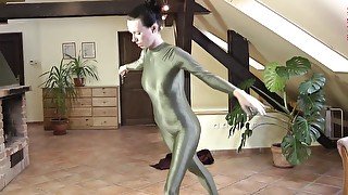 Ballet In A Green Catsuit - Watch4Fetish