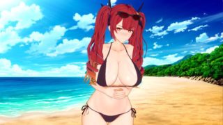 Azur Lane: BEACH SEX WITH BUSTY GINGER TSUNDERE HONOLULU (3D Hentai)