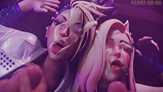 Jacking Of On The K/DA Sluts Until They Get A Big Facial