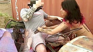 MARIE - French hippy blows me and gets covered in cum