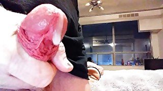 Thick cock with Fleshlight.  Huge cum