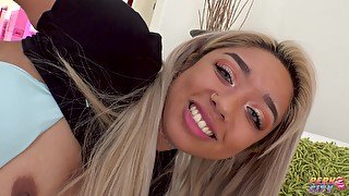 Cute Blonde Gia DiBella Teasingly Fingers Her Asshole