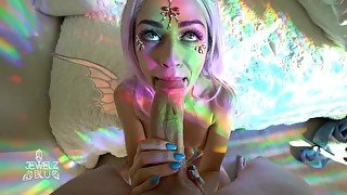 Rainbow Fairy Cosplay POV Sloppy BJ