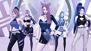 [MMD] Aespa - Black Mamba KDA Ahri Akali Seraphine Kaisa Sexy Kpop Dance Evelynn League Of Legends