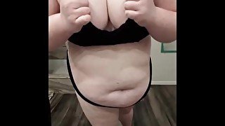 BBW taking off her robe