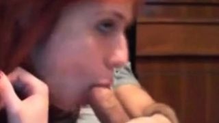 Redhead teen sucks and gets anal fucked