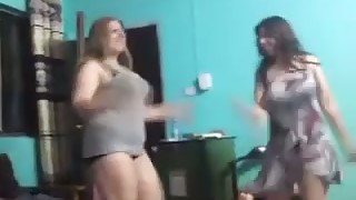 Chubby Iraqi girl dancing seductively at the girls party