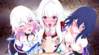 CLARA, SEELE & MARCH 7TH WANTS THE DICK 🥵 HONKAI STAR RAIL HENTAI COMPILATION