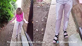 Mature MILF Pissing in my trousers on the doorstep