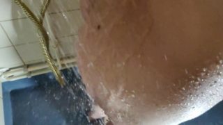 Slow-motion ass slap in shower