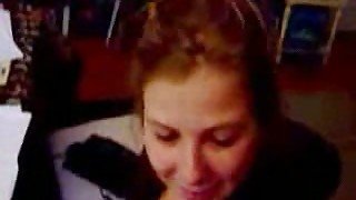 Amateur college chick tries a dick in her mouth for the first time