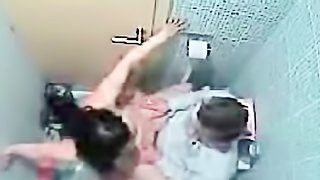 Hidden camera bathroom sex