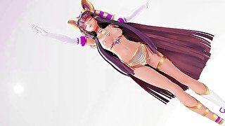 Ramesses II Kawaii Strike Hentai Undress Dance - Purple Bangles Color Edit Smixix