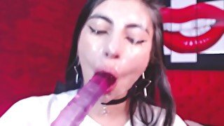 Slut Fucks Her Throat Hard In Messy Dildo Deepthroat