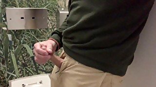 Jerking off and cumming in the airport bathroom before a flight.