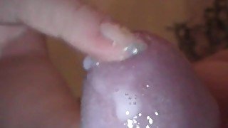 Fingernail in peehole handjob