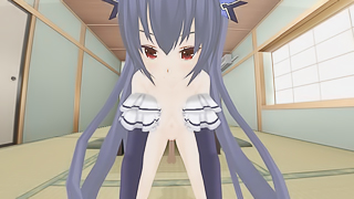 Neptunia Cute Noire Reverse Cowgirl Riding