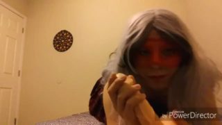 Sexy femboy plays with toy