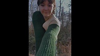 Sexy flash in nature (private property)