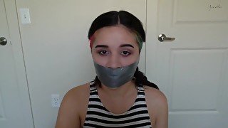 Cute Girl Wrap Gagged