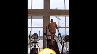 Public gym naked workout