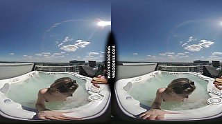 Rooftop Jacuzzi Private Moments With Model Josie Masturbating With Dildos In The Sun