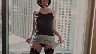 FFstockings - Exhibitionist Julia at the window