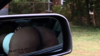 Black slut sucking dick in front seat of car