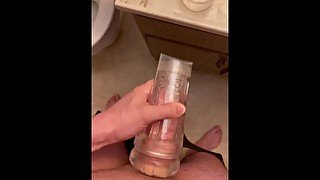 Brand new fleshlight bathroom jerk