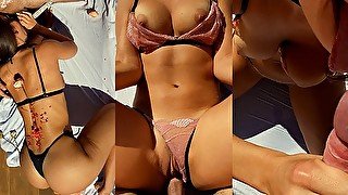 Stretching naked in the sun leads to goosebumps orgasm! Amateur Couple AngelAlexx