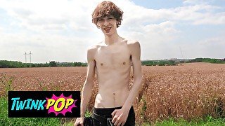 TWINKPOP - He Is Walking Around When He Finds A Twink Wondering In The Middle Of The Field