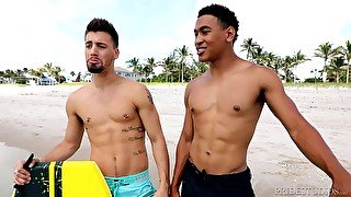 DylanLucas Latino Surfer Hunk Tops His Buddy in Cabana