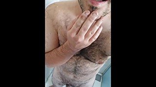 Spiting on my cock make me harder.. Strocking in the shower