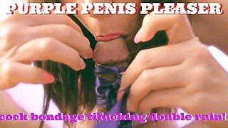 Purple Penis Pleaser! POV Titfuck, Blowjob, Handjob & Double Ruined Orgasm!