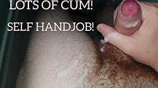 HOT FIT BRITISH LAD, STROKING COCK WITH PRECUM / LOTS OF CUM POURS OUT / UNCUT DICK / 1080p