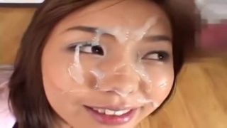 Charming oriental youthful harlot is making him cum