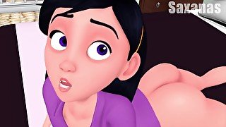 Tiny Black-haired Mavis Got Stuck In Violets Ass